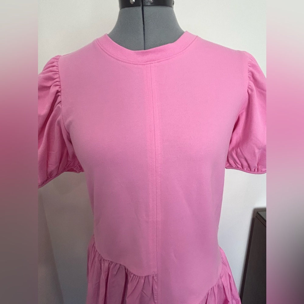 ENGLISH FACTORY - Puff Shoulder Mixed Media Minidress Size XS - Picture 7 of 13